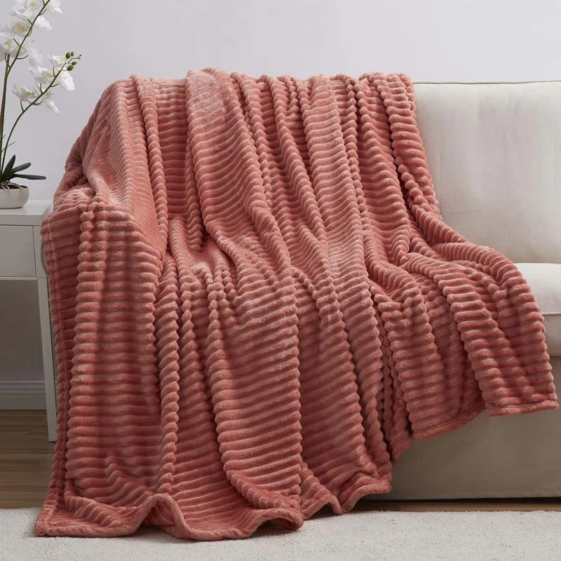 Nestl Nestl Cut Plush Cozy Throw Blanket - Fuzzy Warm Fleece Bed Blankets - Throws for Sofa, Bed, and Couch