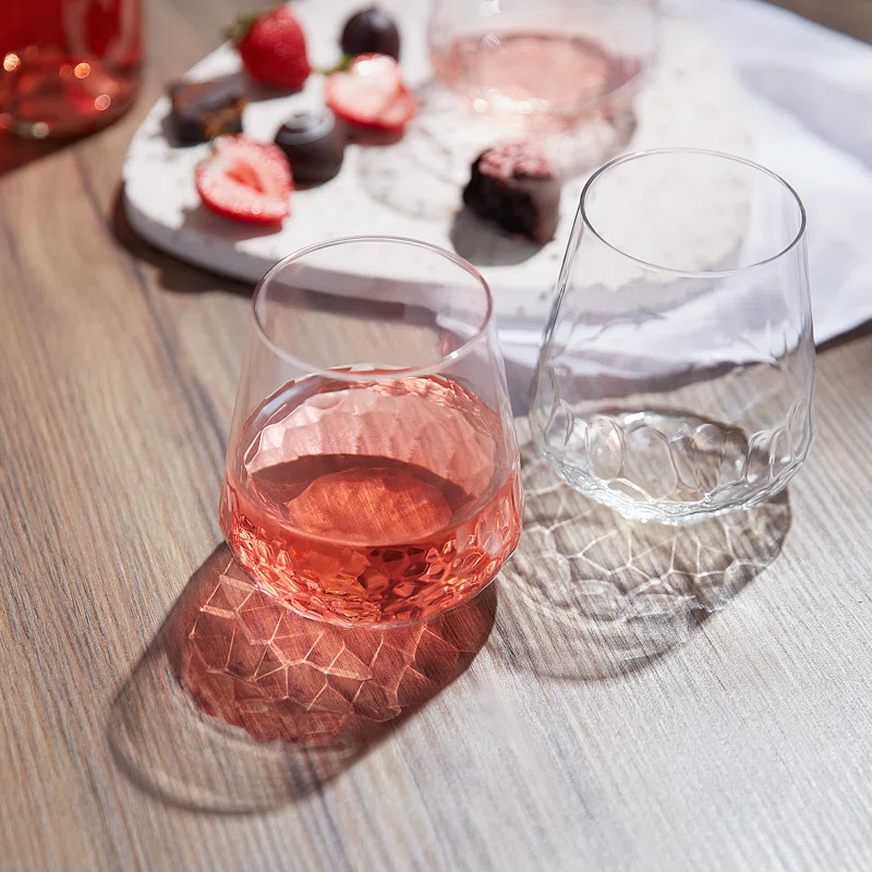 Libbey Hammered Libbey Base All-Purpose Stemless Wine Glasses (Set of 8)