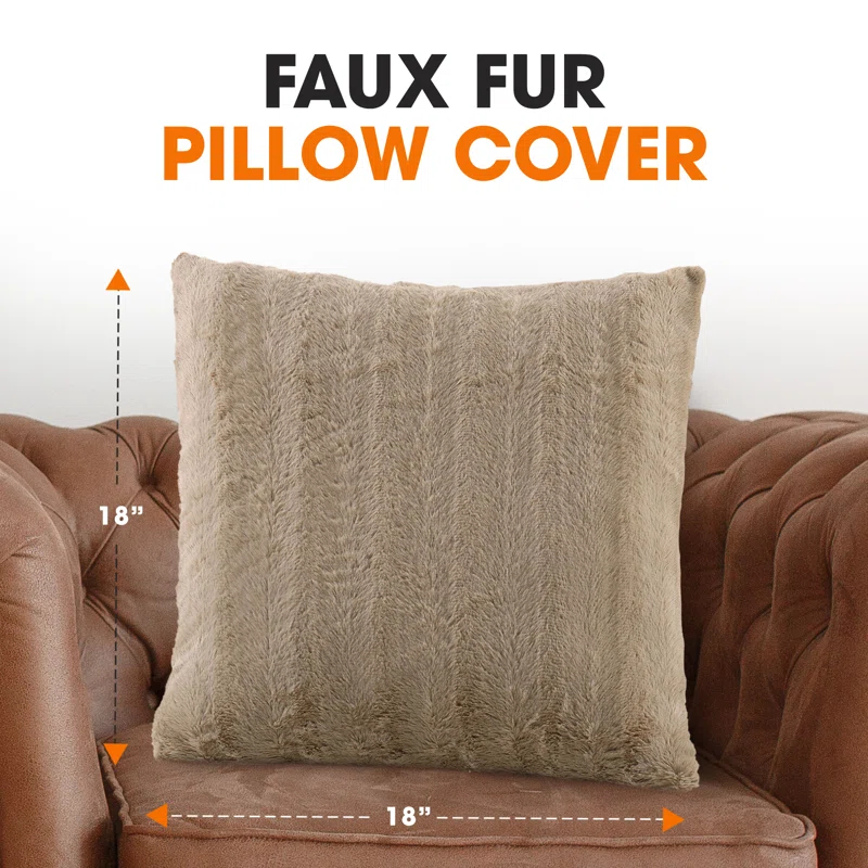 Cheer Collection Faux Fur Pillow Cover