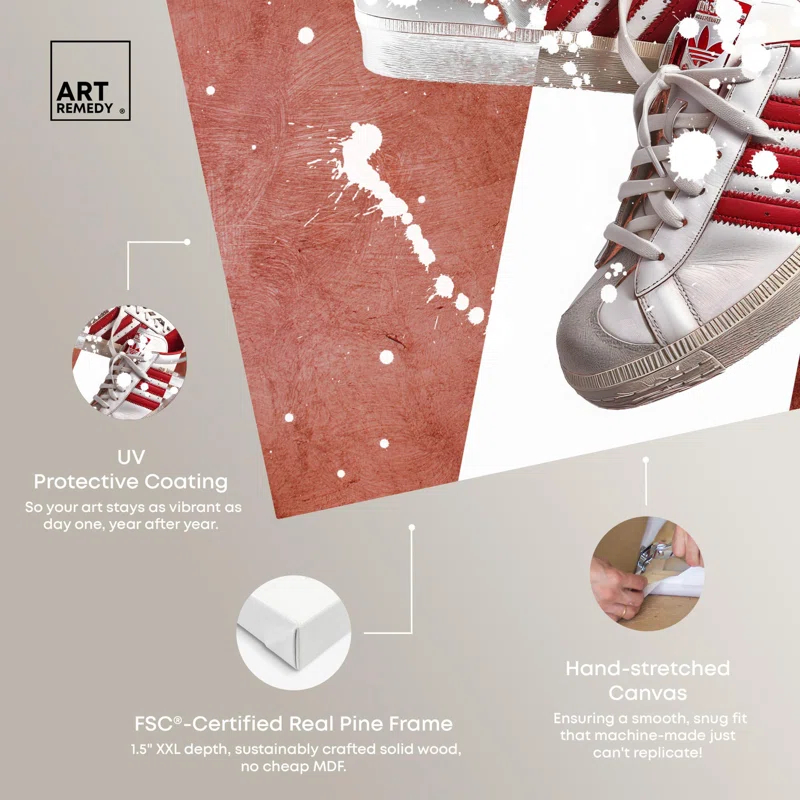 Art Remedy Be A Legend Red Sneaker Pair Canvas Mancave Art by Art Remedy