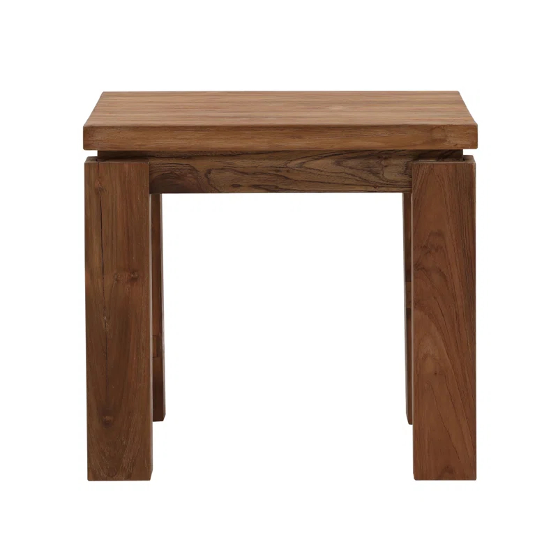 Dovetail Furniture Micah 24" Wide Reclaimed Teak Sidetable, Medium Brown