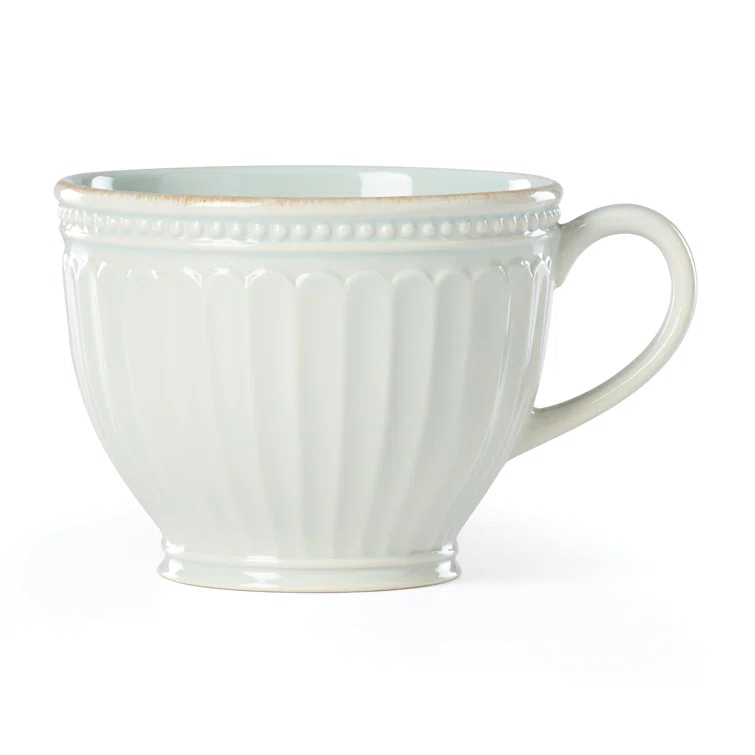 Lenox French Perle Groove Ice Blue Latte Mug