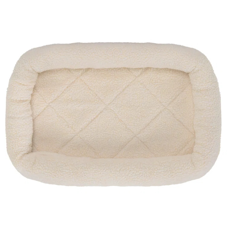 FurHaven Faux Lambswool Crate Bolster Pet Bed