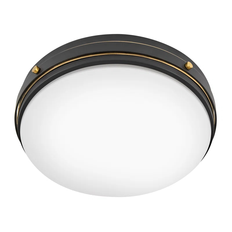 Hinkley Hinkley Oliver 15.75" 3-Light Shallow Flush Mount Ceiling Light w/ Etched Opal Glass