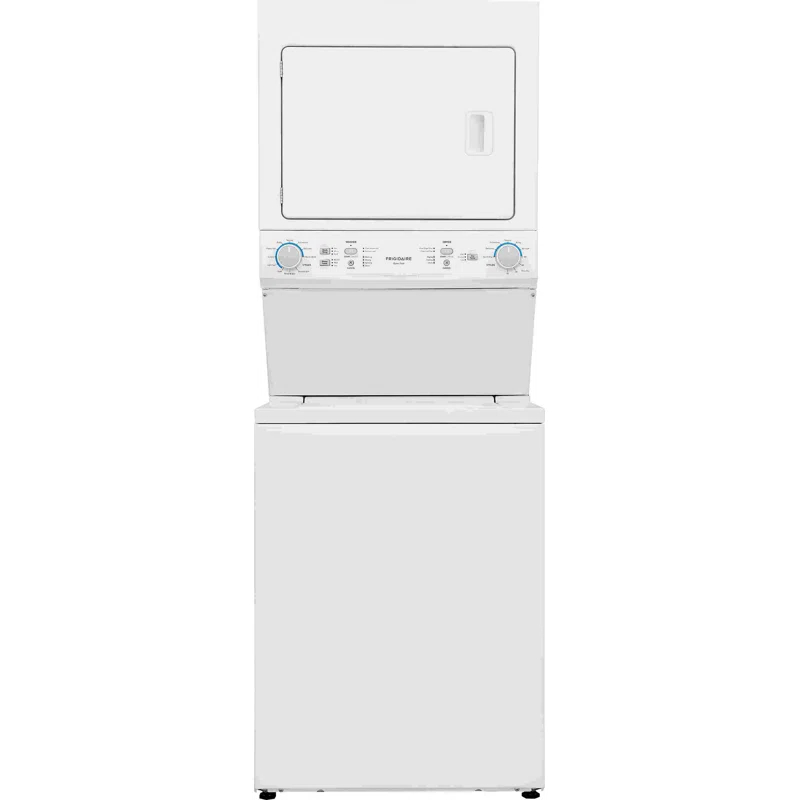 Frigidaire Electric Long Vent Stacked Laundry Center - 3.9 Cu. Ft Washer and 5.5 Cu. Ft. Dryer