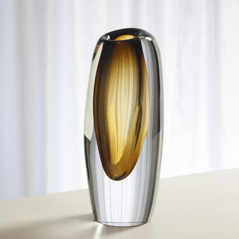 Global Views Offset Vase-Moss Green-Lg