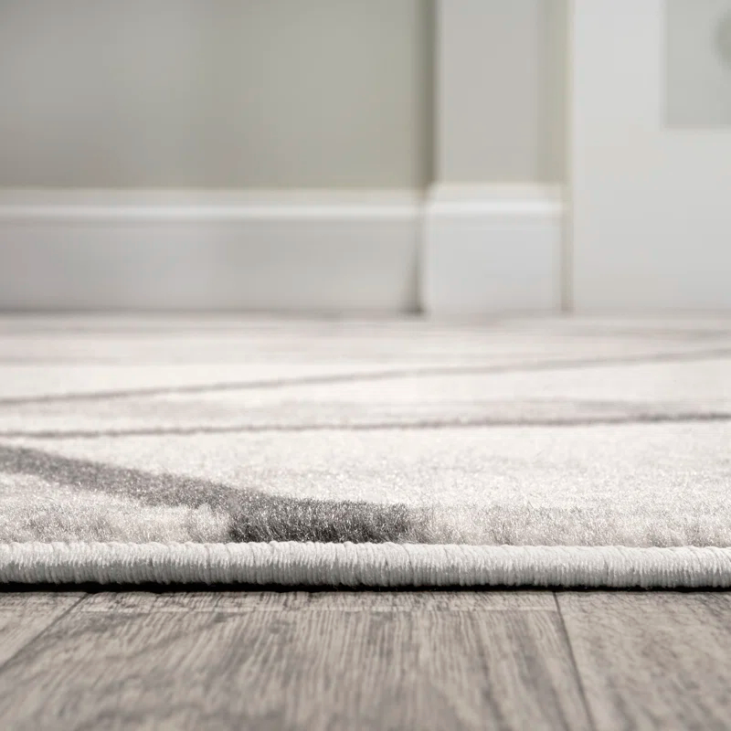 Ardon Modern Geometric Marbled Ivory/Gray Rug