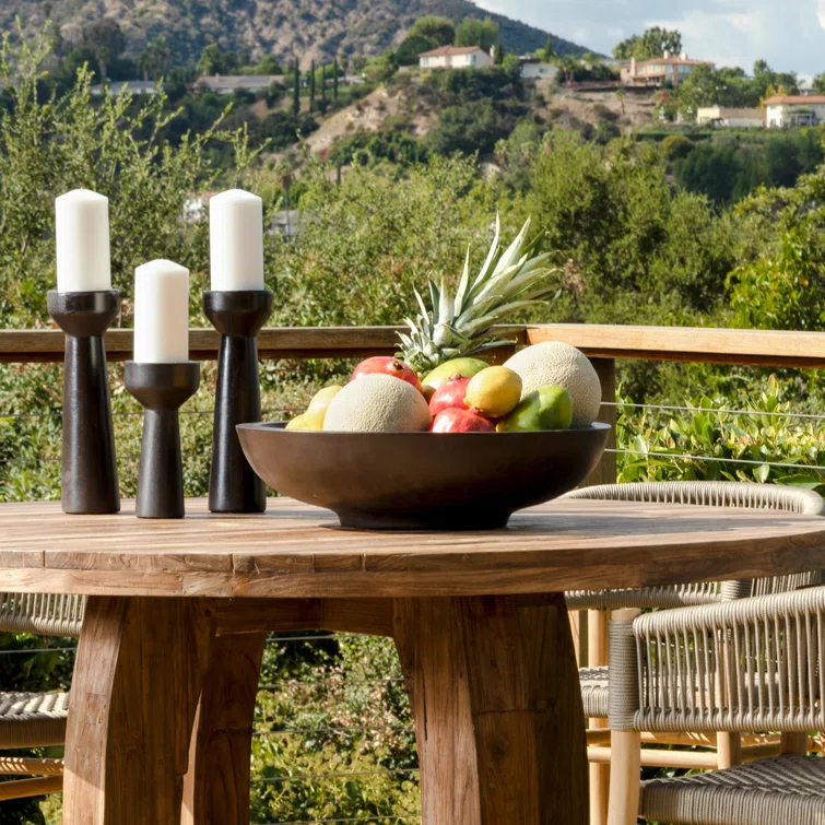 Armina Dark Brown Lightweight Concrete Decorative Bowl