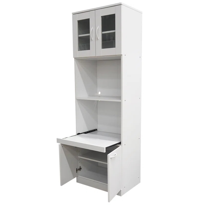 InRoom Designs Danbury Tall Kitchen Pantry, Microwave Storage Cabinet