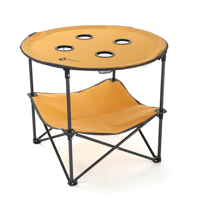 ARROWHEAD Outdoor Round Fabric Outdoor Folding Camping Table