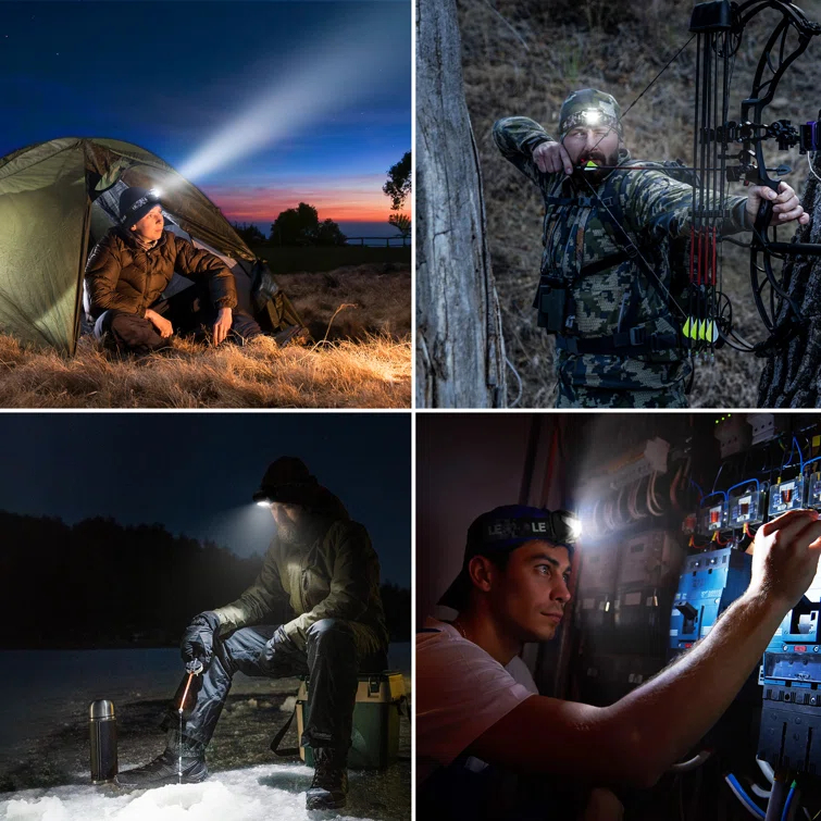 Lepro Lepro LED Headlamp Rechargeable - Super Bright Head Lamp with 5 Modes for Camping & Hiking Gear Essentials, IPX4 Waterproof Headlight Flashlight with Red Light, USB Cable Included