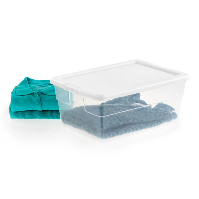 Sterilite Clear Plastic Stacking Storage Container Box w/ Lid