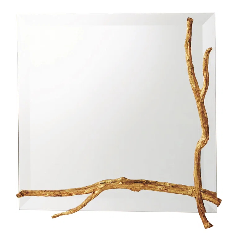 Global Views Twig Mirror-Gold Leaf-Sm