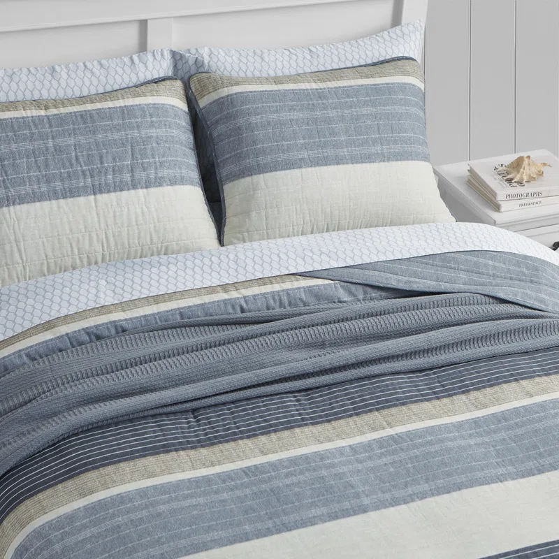 Nautica Nautica Ridgeport Cotton Reversible Quilt Set