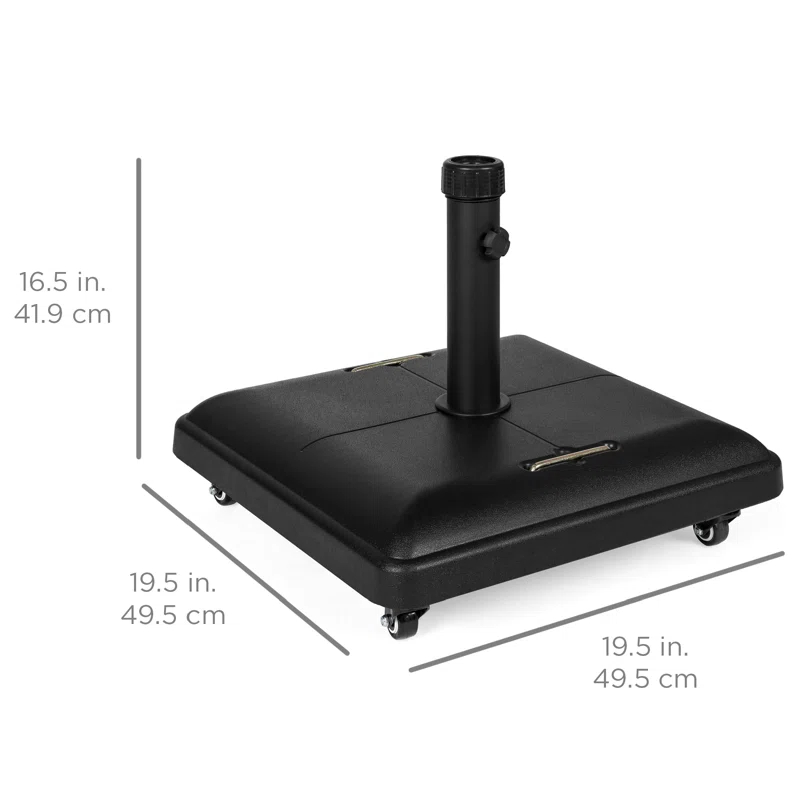 Arlmont & Co. Ristin 81 lb. Heavy Duty Concrete Rolling Patio Umbrella Base Stand with Locking Wheels
