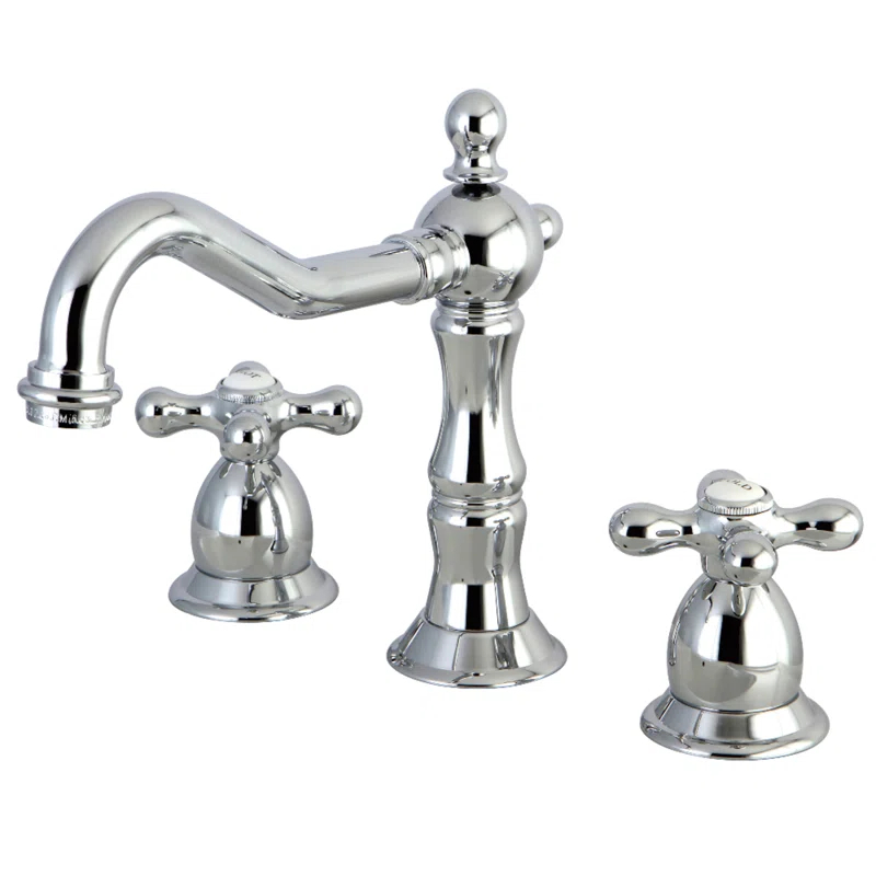 Kingston Brass ES1971AX Kingston Brass Heritage Two-Handle 3-Hole Deck Mount Widespread Bathroom Faucet with Brass Pop-Up Drain