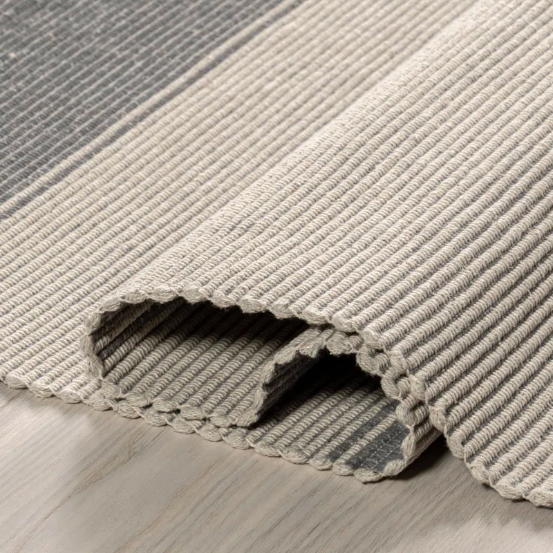 Ebern Designs Hertford Checked Cotton Area Rug