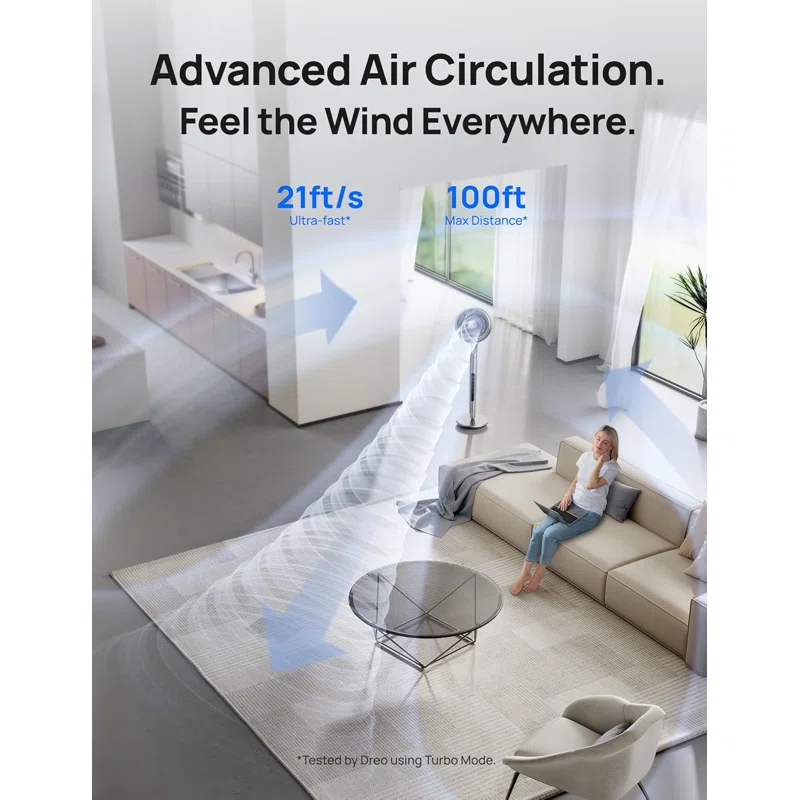 G & R PLUMBING ENTERPRISES, INC. Pedestal Fan with Smart Control, 40-44" Adjustable Height, DC Quiet Fans for Bedroom