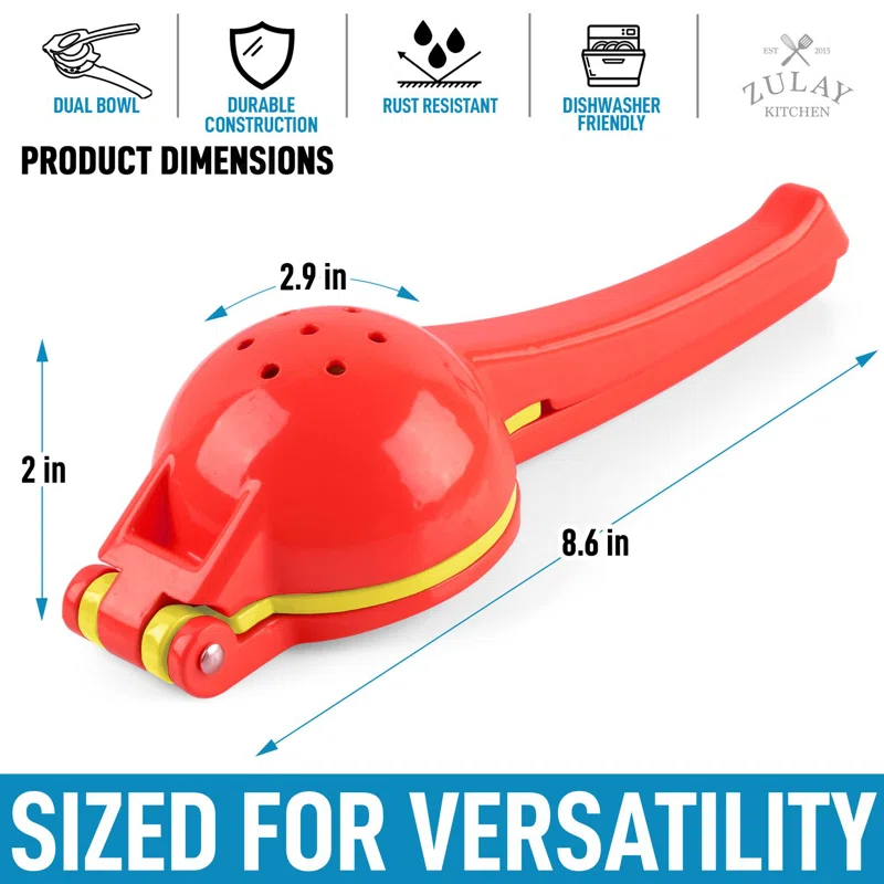 Zulay Kitchen Zulay Kitchen 2-in-1 Manual Lemon Squeezer Manual Juicer Citrus Press