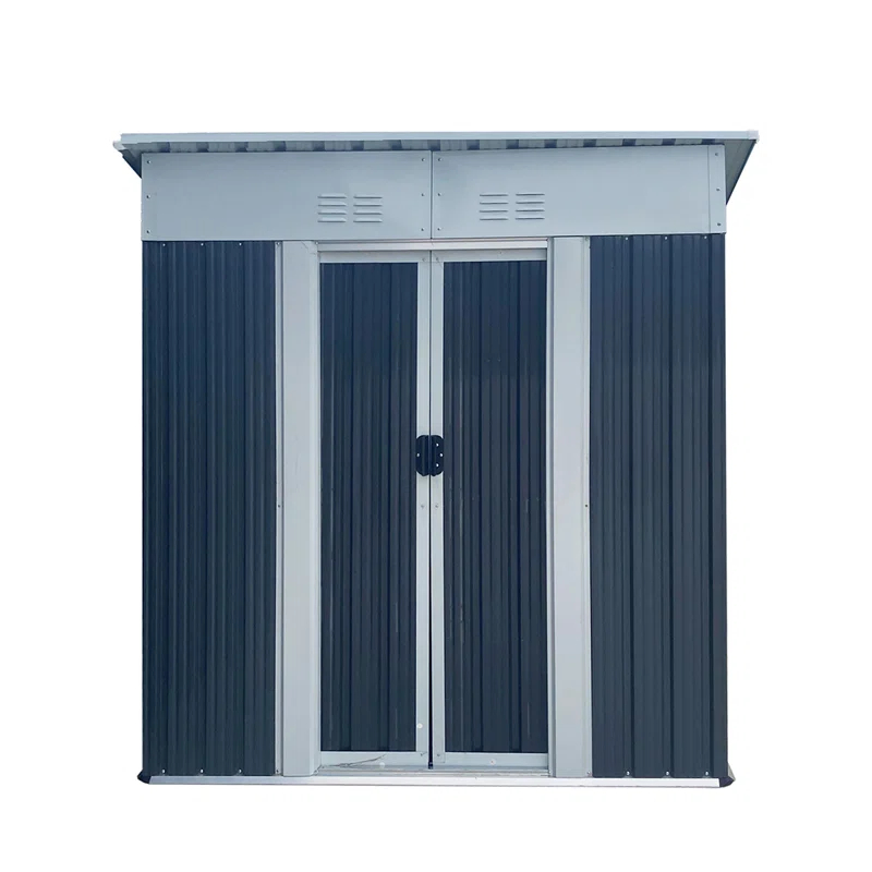 GZMWON 5X3 Feet Small Mini Outdoor Storage Sheds Pent Roof With Aluminum Alloy Frame And Sliding Door