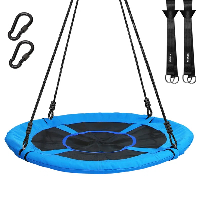 Klo Kick 40inch Metal/Fabric Web/Saucer Swing with Chains and Hooks