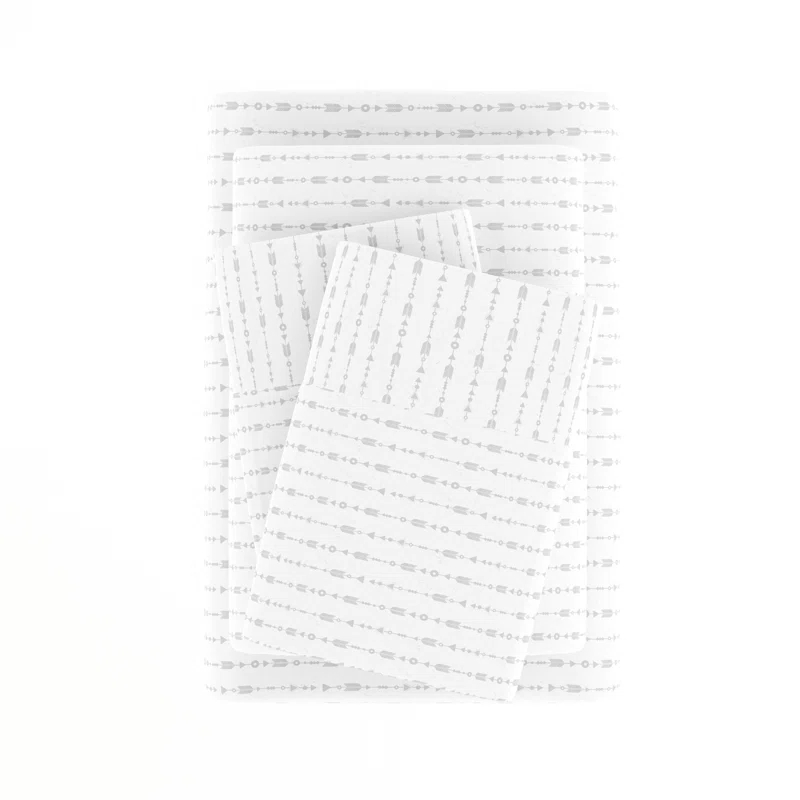 Home Beaded Arrows Striped Pattern Microfiber Sheet Set