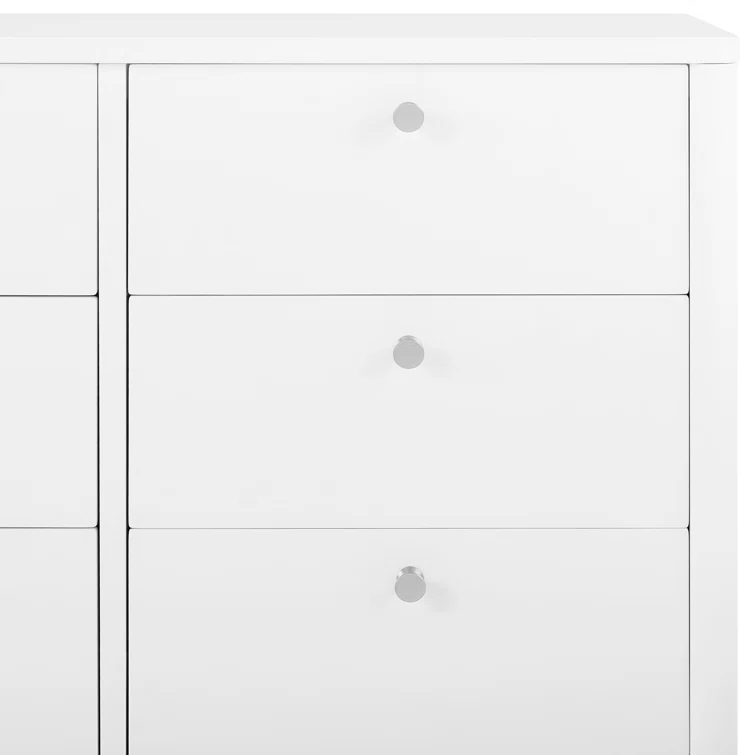 Delta Children Delta Children Brooks 6 Drawer Dresser With Interlocking Drawers (Includes 3 Sets Of Knobs – Choose From Natural, Brushed Nickel & Melted Bronze), Bianca