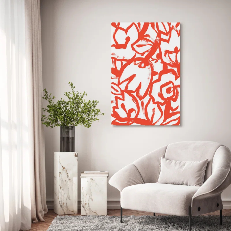 Empire Art Direct " Scarlet Blooms I & II " 2 - Pieces