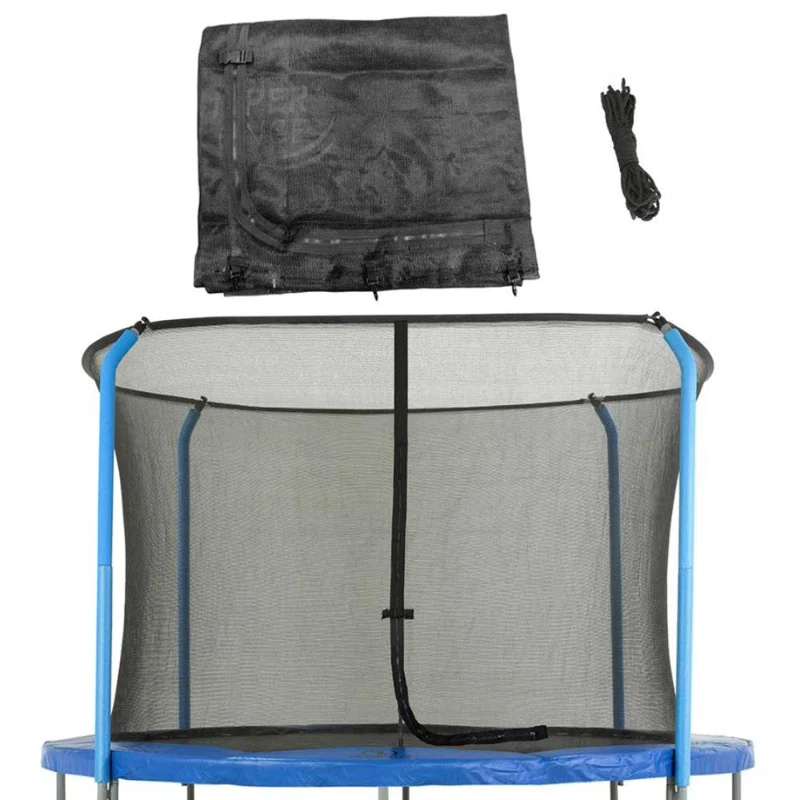 Upper Bounce Machrus Upper Bounce Trampoline Safety Net For 14 ft Round trampolines using 4 Curved Poles