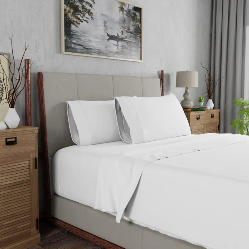 Color Sense Brushed Cotton Blend Lightweight Sheet Set