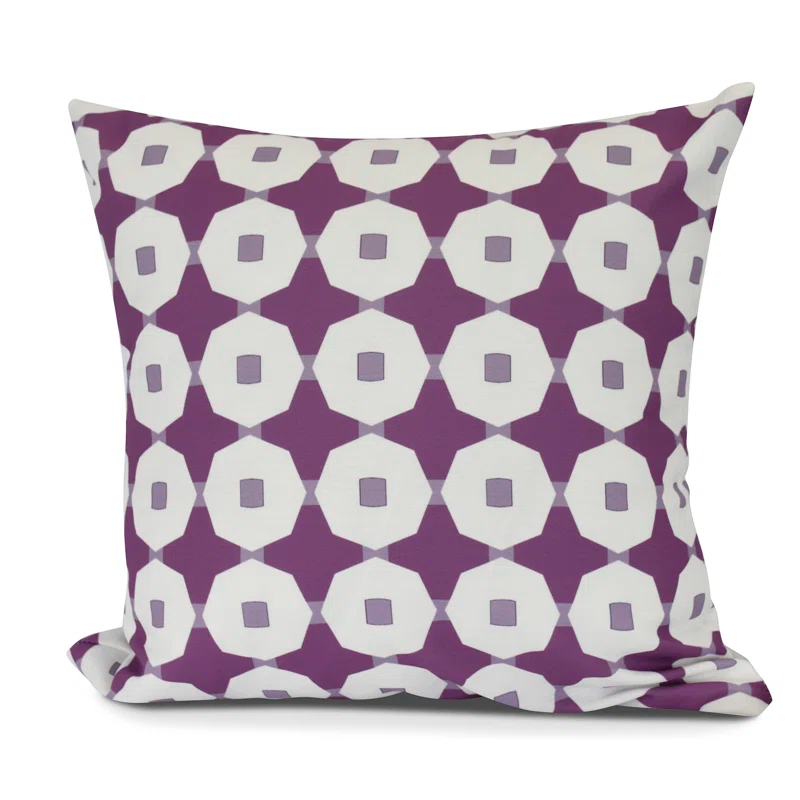 e by design Goals, Gourds, And Gatherings Geometric Indoor/Outdoor Reversible Throw Pillow