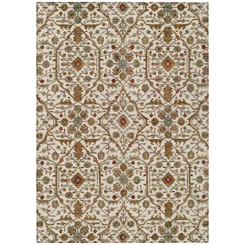 Machine Washable Indoor/Outdoor Chantille ACN1130 Ivory Rug