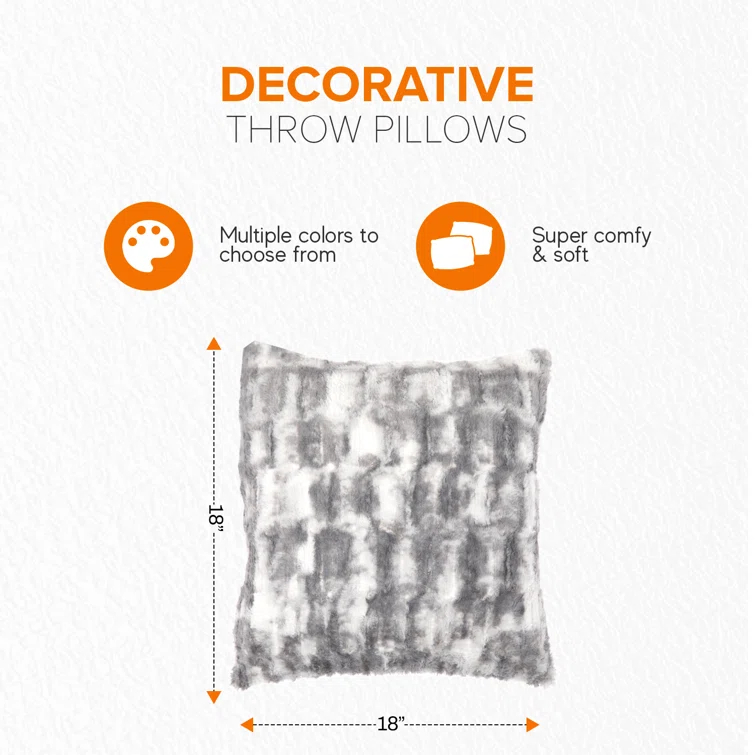 Cheer Collection Geometric Faux Fur Throw Pillow