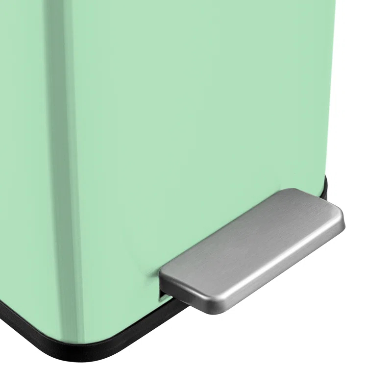 Wayfair Basics® 2.6 Gallon Stainless Steel Rectangular Step On Bathroom Trash Can