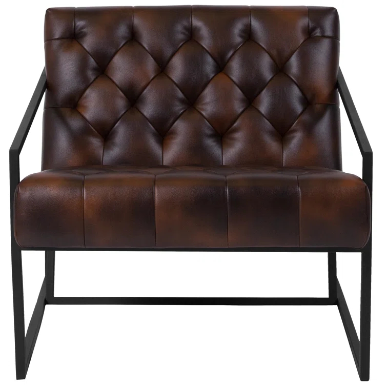 Flash Furniture Hercules Madison Bomber Jacket LeatherSoft Tufted Lounge Chair
