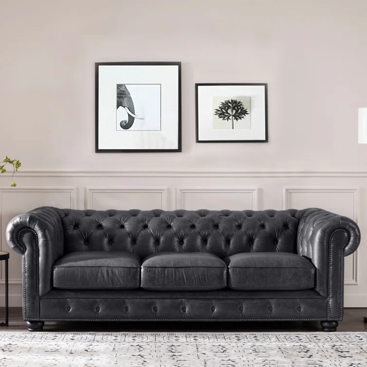 Freddie 95'' W Leather Sofa