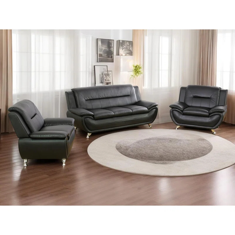 Ceitidh 3 - Piece Faux Leather Living Room Set