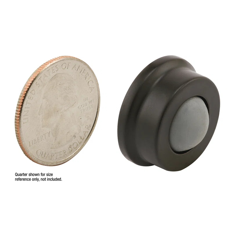 Prime-Line Cast Brass Wall Protector with Convex Bumper, 1 In., Bronze, (Single Pack)