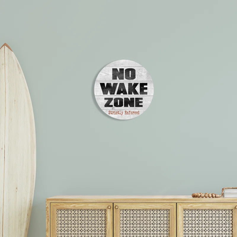 Stupell Industries " No Wake Zone Beach Plank Rustic Grain Pattern " by Regina Nouvel