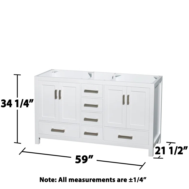 Wyndham Collection Sheffield 59" Freestanding Double Vanity Base Only