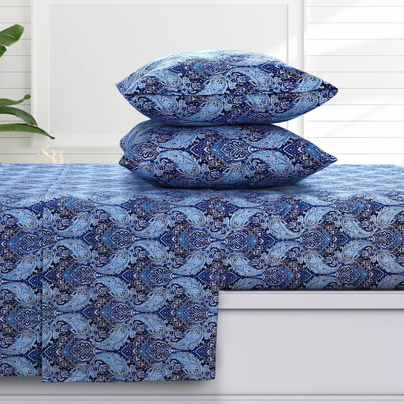 Azores Home Sofi Flannel Paisley Sheet Set