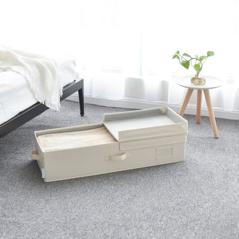 we think storage. 30" x 12" x 6.5" Foldable Under Bed Organizer with Double Folding Lid