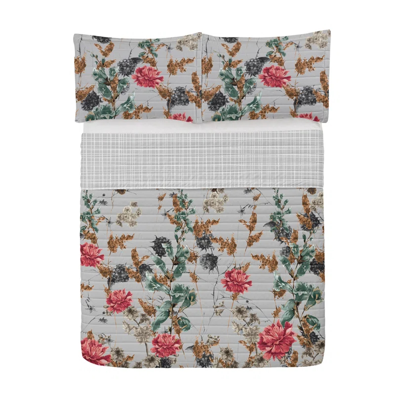 Microfiber Reversible 3 Piece Coverlet/Bedspread Set