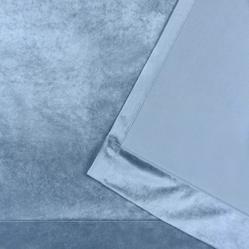 Amalgamated Textiles Exclusive Home Velvet Heavyweight Light Filtering Grommet Top Curtain Panel Pair