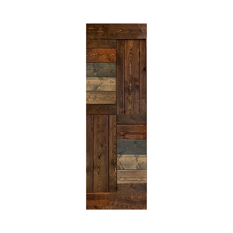 Mr. Wood Patented Product S Style Sliding Barn Door Without Installation Hardware Kit (Door Slab Only) - Assembly Required