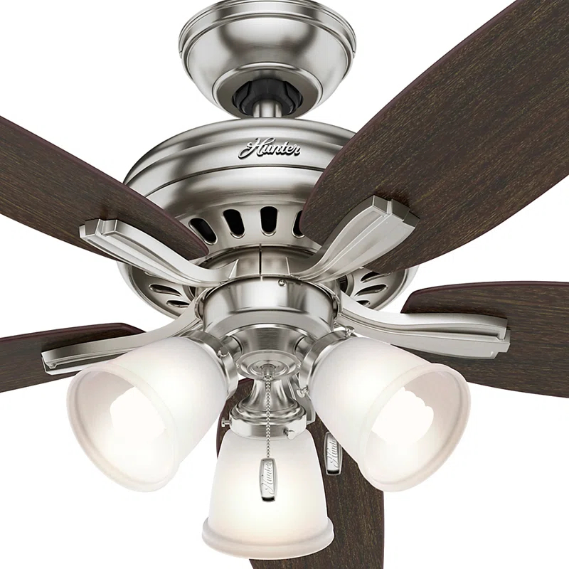 52" Newsome 5 - Blade Standard Ceiling Fan with Pull Chain and Light Kit Included