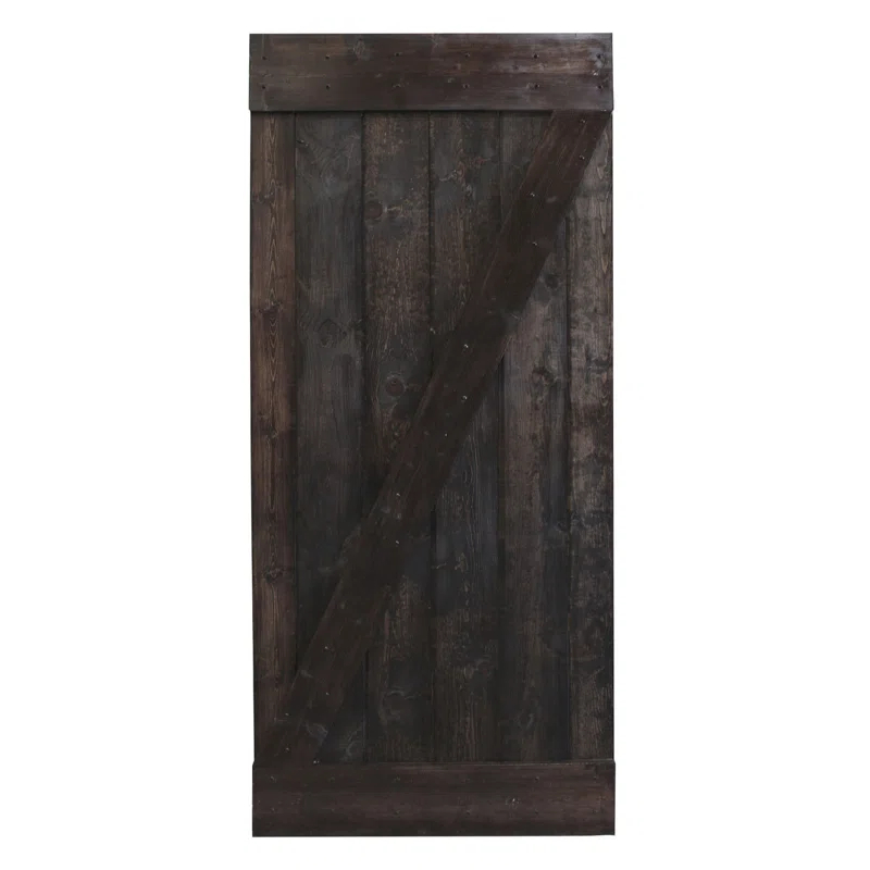 Calhome 84'' Solid Wood Paneled Painted without Installation Hardware Kit Barn Door