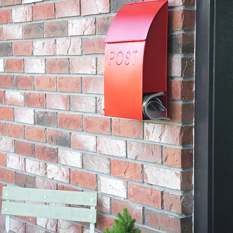 Milano Pointed Post Wall Mounted Mailbox