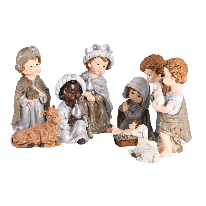 Alcott Hill® Nativity Family Wisemen Shepherd Boy 8H