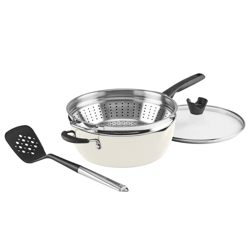 Cuisinart Preferred Pan 4 Piece Set (4.5 Qt. Multi-Purpose Pan with Cover, Steamer, Slotted Turner)